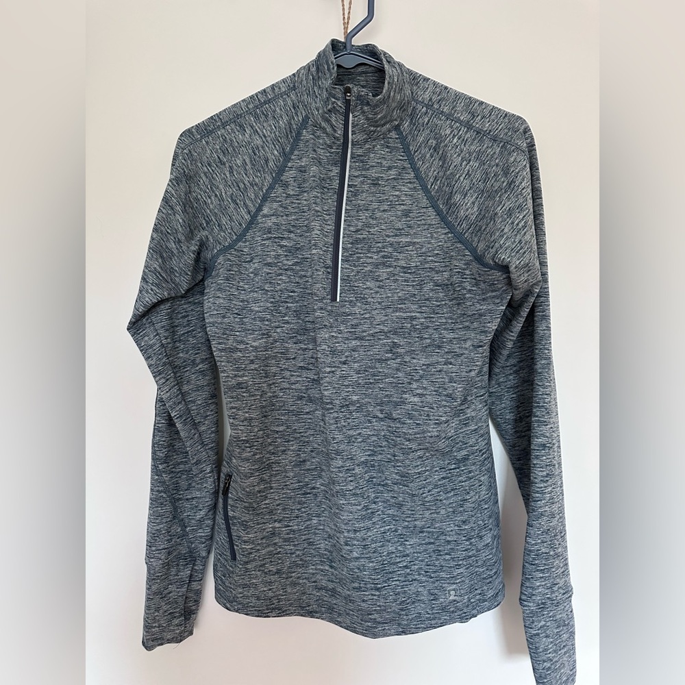 Eastern Mountain Sports Blue Heather Quarter-Zip Pullover